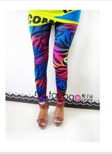 Load image into Gallery viewer, EAST KNITTING A55  2017 FASHION women&#39;s sex lady  pants neon Leopard striped high spandex leggings 1PCS