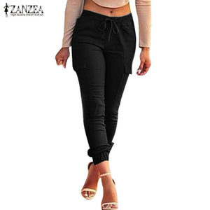 ZANZEA Women Pants 2016 Autumn Sexy Ladies Bodycon Leggings Skinny Pants Casual Elastic Waist Slim Trousers Plus Size S-4XL