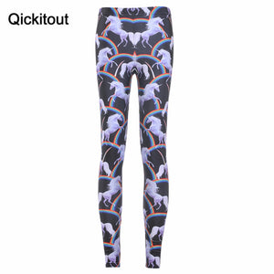 Qickitout Leggings 2016 Wholesale Supernova Sale Women Attack Of The Unicorn Leggings Digital Print Slim Punk drop Shipping HOT