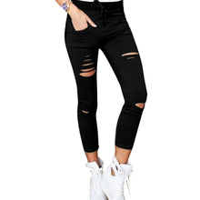 Load image into Gallery viewer, Women Casual Denim Skinny Cut Pencil Pants High Waist Stretch Jeans Trousers Cotton Drawstring Slim Leggings 2017 QS