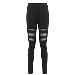 ZANZEA Women Leggings 2018 Casual Fitness High Waist Leggings Sexy Mesh Workout Insert Leggings Plus Size Black Pants Trousers