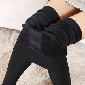 Women Winter Thick Warm Fleece Lined Thermal Stretchy Leggings Pants