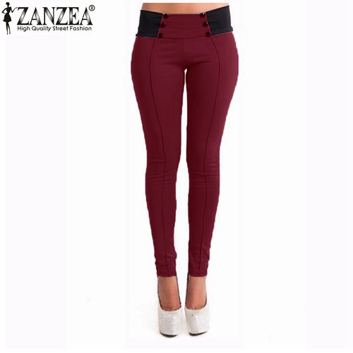 Women Sexy Skinny Pants 2018 Autumn Casual Bodycon Slim Fitted Pencil Leggings Female Mid Waist Ankle-length Trousers Plus Size