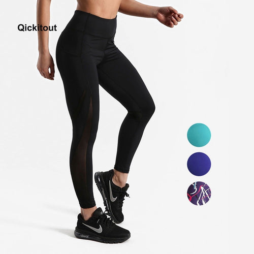 Women Mesh Pants Fitness Leggings Sporting Workout Leggings Elastic Trousers Slim Striped Printed Pants High Waist Leggings