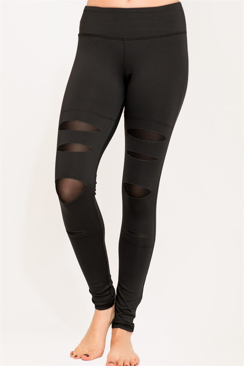 High performance legging with a cut out design
