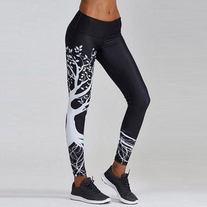 Fashion Fitness Printed Leggings Women Push Up High Waist Leggings 3D Digital Tree Print Slim Polyester Harajuku Legging XS-XL